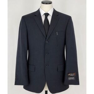 Lineage Suit Jacket Men 42R Black Windowpane 3-Button Blazer Office Wedding NWT